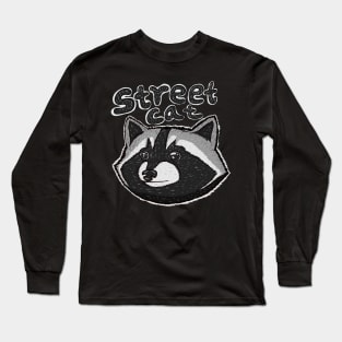 street cat face panda Long Sleeve T-Shirt